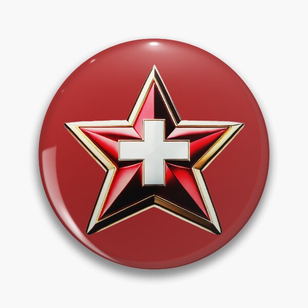 Item preview, Swiss Pride - Shiny Red & White Cross Flag Star Design designed and sold by Highlandkings.