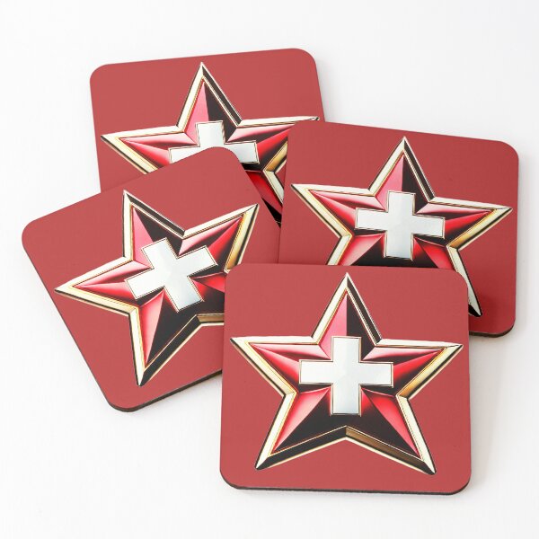 Item preview, Swiss Pride - Shiny Red & White Cross Flag Star Design designed and sold by Highlandkings.