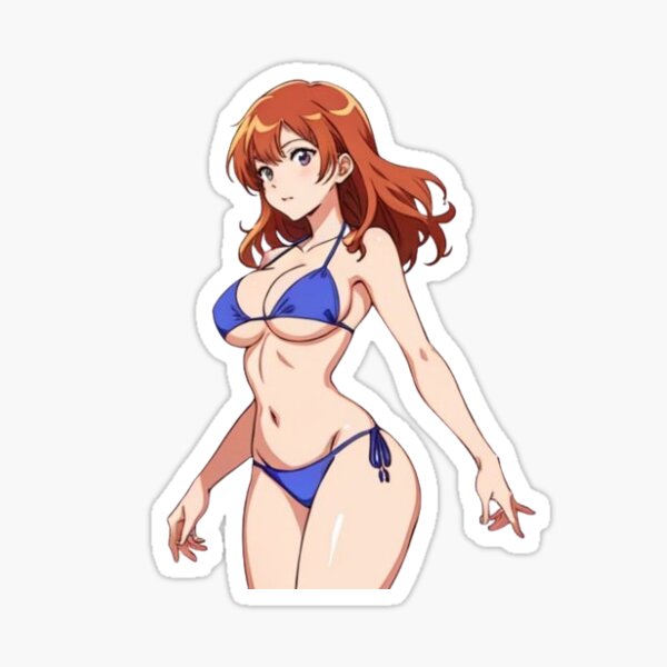 Item preview, Redhead Anime Girl in a Bikini designed and sold by PetalPop35.