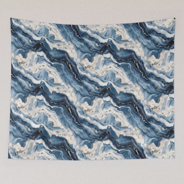 Item preview, Abstract Luxurious Blue & White Marble Pattern designed and sold by NTGUILTY.