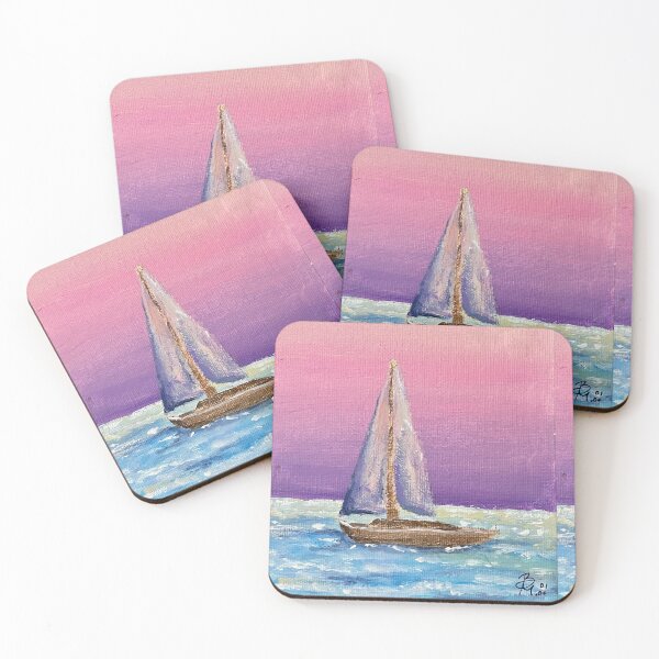 Item preview, Aesthetic boat painting  designed and sold by Sweetheartpink.