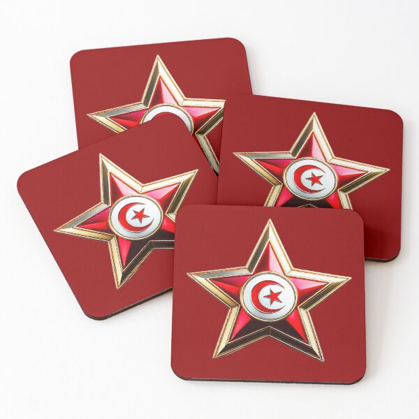 Item preview, Tunisian Pride - Glossy Red & White Crescent Star Flag Design designed and sold by Highlandkings.