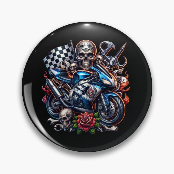 Item preview, sport bike and skulls designed and sold by Maria Pit.