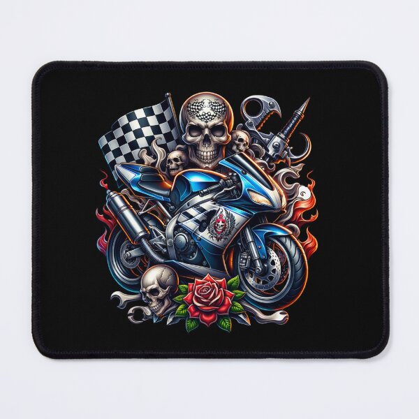 Item preview, sport bike and skulls designed and sold by Maria Pit.