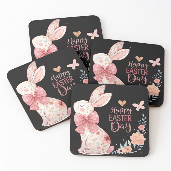 Item preview, happy easter day floral rabbit designed and sold by GogoGrove.
