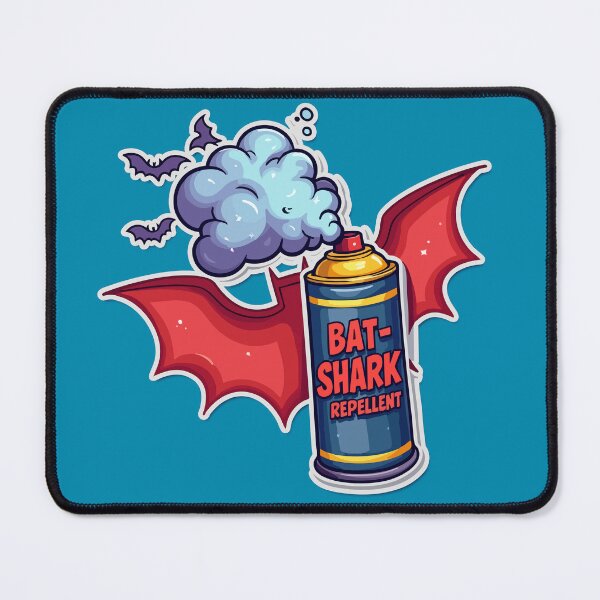 Item preview, Bat-Shark Repellent Funny Retro Parody designed and sold by Scott Black.