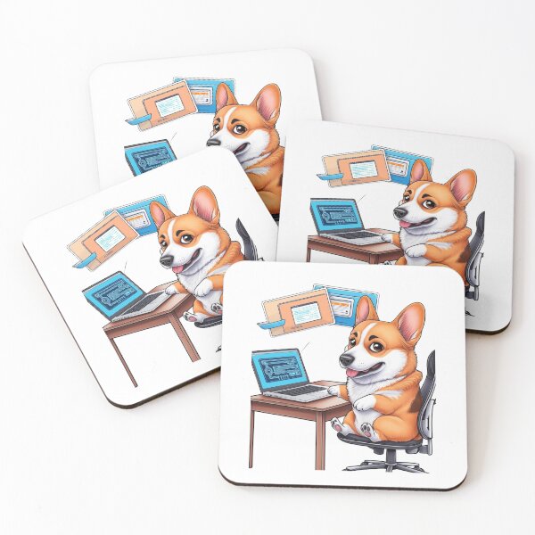 Item preview, Corgi Tech Coder - Kawaii Programmer Dog designed and sold by All Creative Designer.