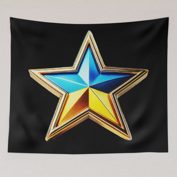 Item preview, Ukrainian Pride - Vibrant Blue & Gold Star Emblem designed and sold by Highlandkings.