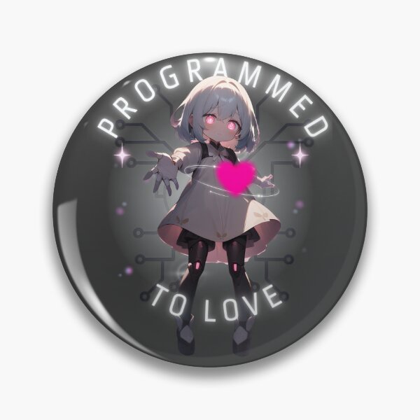 Item preview, Programada para amar: Arte de una linda chica robot ciberpunk designed and sold by HoneyNutCrisis.
