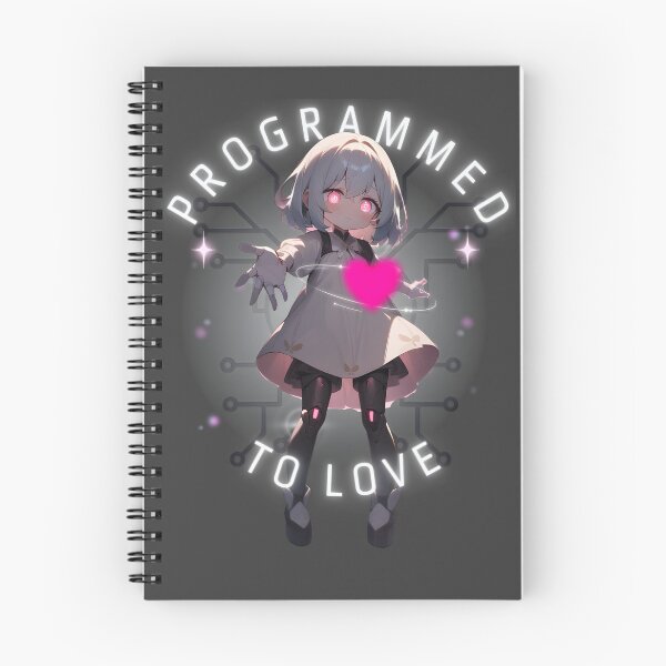 Item preview, Programada para amar: Arte de una linda chica robot ciberpunk designed and sold by HoneyNutCrisis.