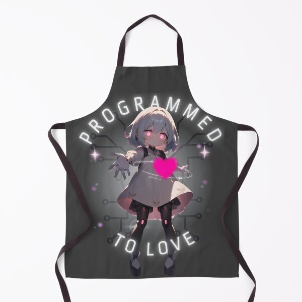 Item preview, Programada para amar: Arte de una linda chica robot ciberpunk designed and sold by HoneyNutCrisis.
