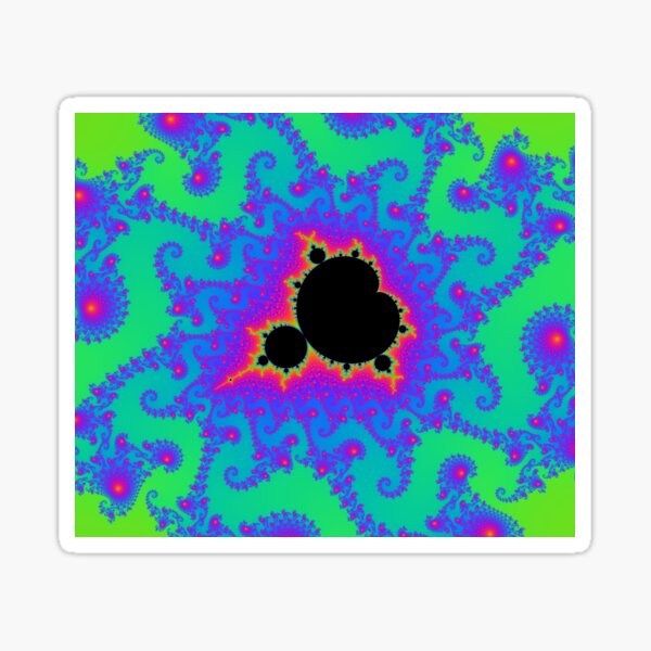 the Mandelbrot set in green Sticker