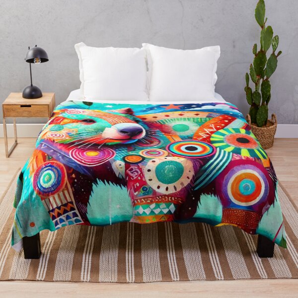 Item preview, Celestial Wombat with Colorful Tribal Galaxy Art designed and sold by ChrisButler.