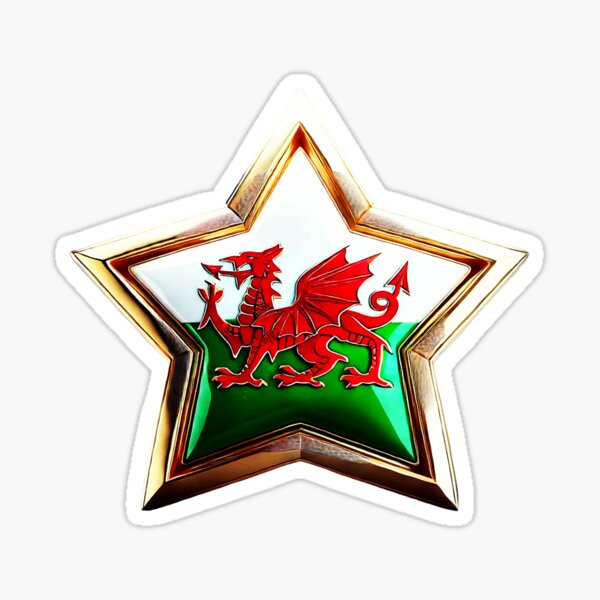 Item preview, Welsh Dragon - Bold Cymru Star Emblem designed and sold by Highlandkings.