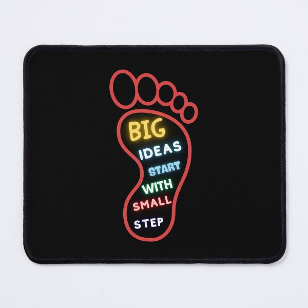 Item preview, Big Ideas Start with Small Step - Motivational Neon Footprint Art Gift designed and sold by Psycho-Crazy.