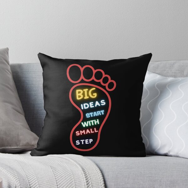 Item preview, Big Ideas Start with Small Step - Motivational Neon Footprint Art Gift designed and sold by Psycho-Crazy.