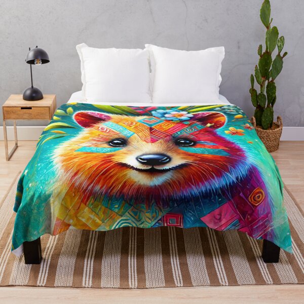 Item preview, Smiling Quokka in Vibrant Floral Fantasy Realm designed and sold by ChrisButler.