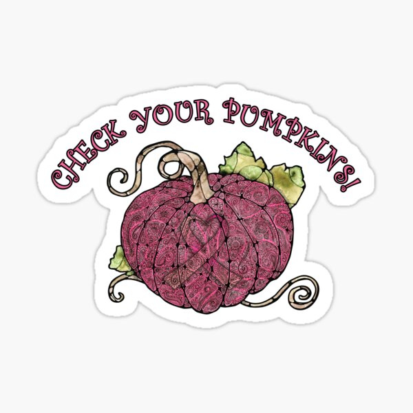 Item preview, Breast Cancer Awareness "Check Your Pumpkins" designed and sold by PinkWinkDesigns.