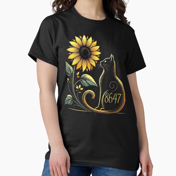 Artikel-Vorschau von 8647 Subtile Anti-Trump 86 47 Katze Sonnenblume, Katzenliebhaber, designt und verkauft von love3617.