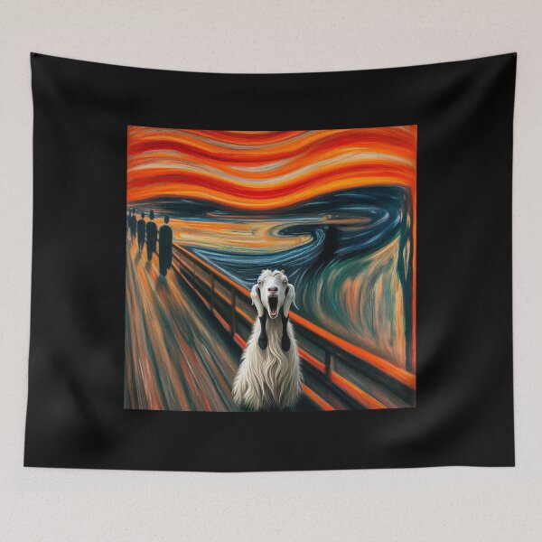 Item preview, Screaming Funny Goat Meme Goat Scream Painting Vintage designed and sold by KAYDEE01212 ✨.
