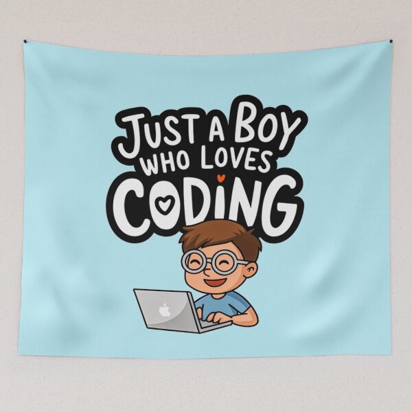 Item preview, Just a Boy Who Loves Coding designed and sold by Artyx_Design.