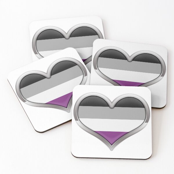 Item preview, Large Asexual Pride Flag Colored Heart with Chrome Frame. designed and sold by LiveLoudGraphic.