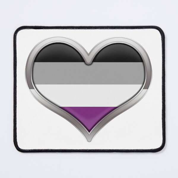 Item preview, Large Asexual Pride Flag Colored Heart with Chrome Frame. designed and sold by LiveLoudGraphic.