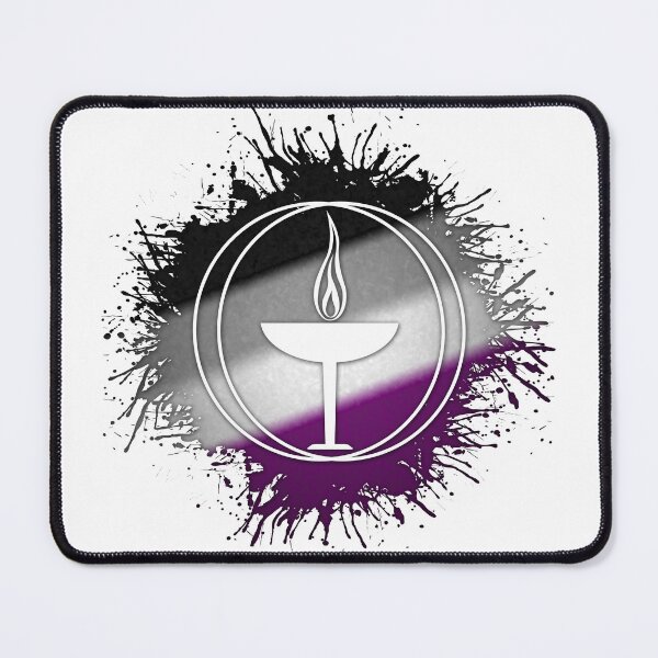 Item preview, Paint Splatter Asexual Pride Flag Unitarian Universalism Symbol designed and sold by LiveLoudGraphic.