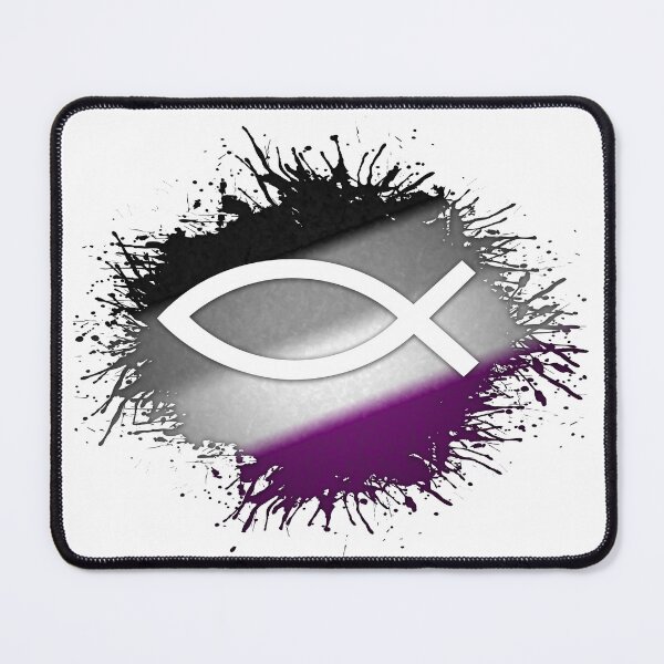 Item preview, Paint Splatter Asexual Pride Flag Fish Symbol designed and sold by LiveLoudGraphic.