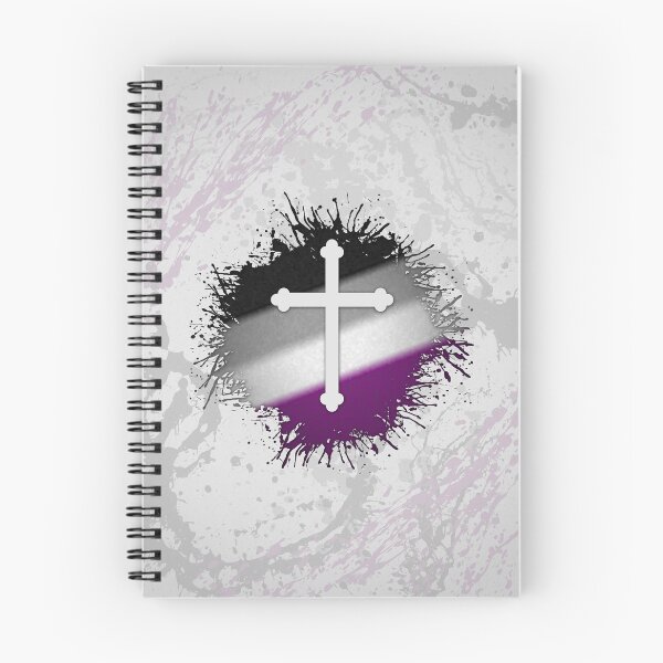 Item preview, Paint Splatter Asexual Pride Christian Cross Symbol designed and sold by LiveLoudGraphic.