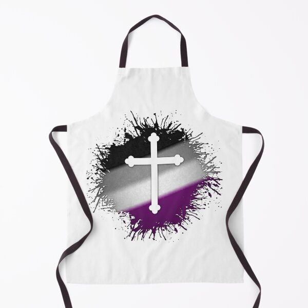 Item preview, Paint Splatter Asexual Pride Christian Cross Symbol designed and sold by LiveLoudGraphic.