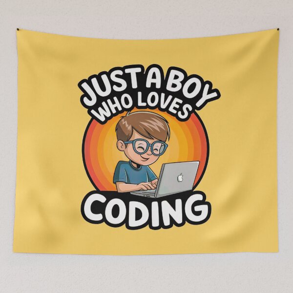 Item preview, Just a Boy Who Loves Coding GP designed and sold by Artyx_Design.