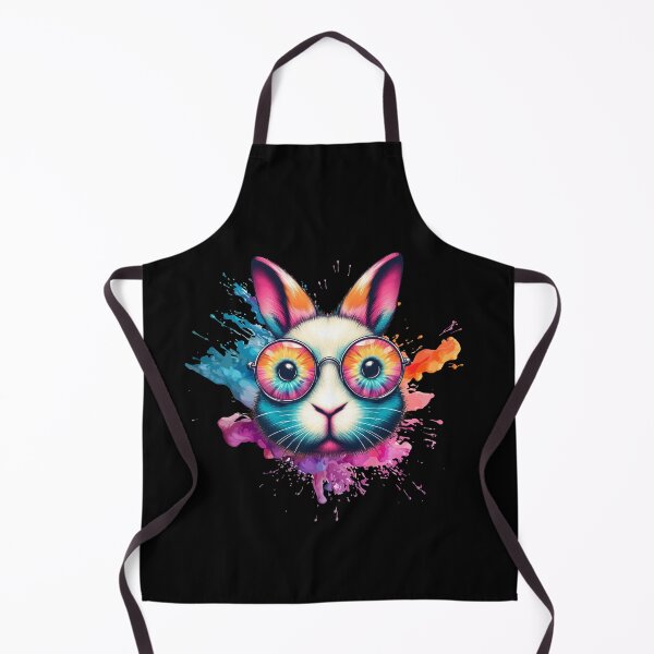 Aperçu de l'œuvre Cute Bunny Face With Tie Dye Glasses Colorful - Happy Easter Day créée et vendue par ZACK ART.