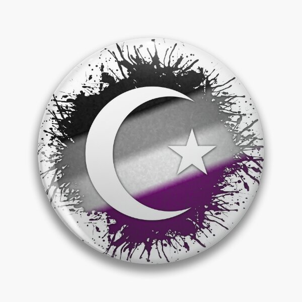Item preview, Paint Splatter Asexual Pride Flag Star and Crescent Symbol designed and sold by LiveLoudGraphic.