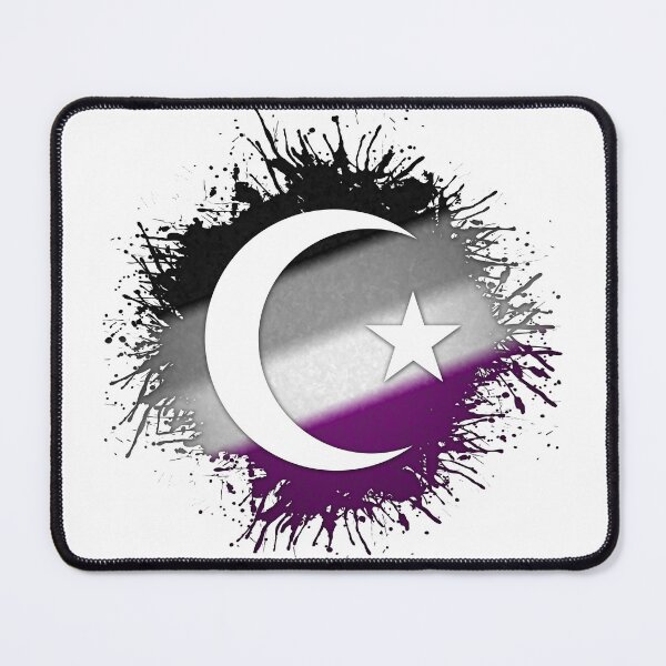 Item preview, Paint Splatter Asexual Pride Flag Star and Crescent Symbol designed and sold by LiveLoudGraphic.