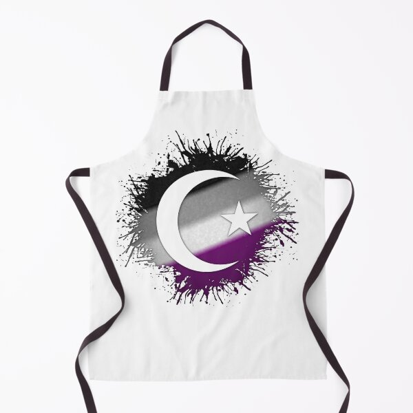 Item preview, Paint Splatter Asexual Pride Flag Star and Crescent Symbol designed and sold by LiveLoudGraphic.