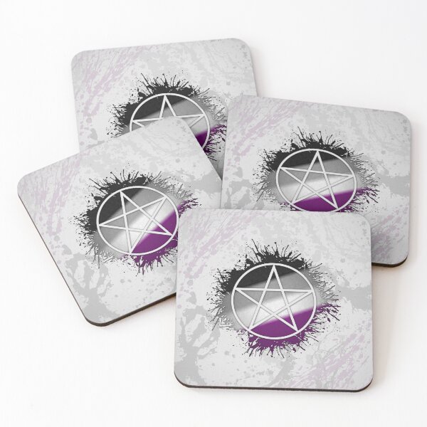 Item preview, Paint Splatter Asexual Pride Pentacle Symbol designed and sold by LiveLoudGraphic.