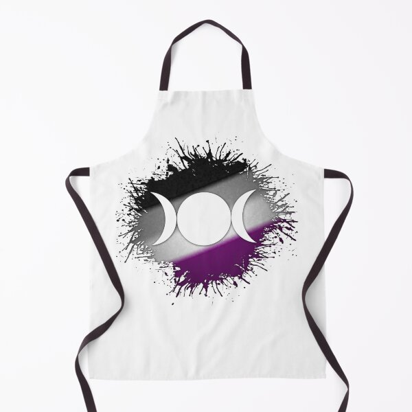 Item preview, Paint Splatter Asexual Pride Flag Triple Goddess Moon Symbol designed and sold by LiveLoudGraphic.