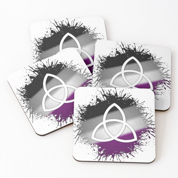 Item preview, Paint Splatter Asexual Pride Flag Triquetra Symbol designed and sold by LiveLoudGraphic.