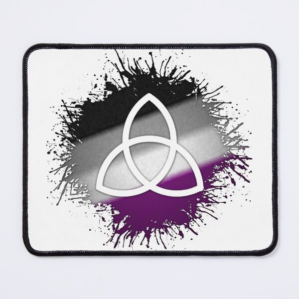 Item preview, Paint Splatter Asexual Pride Flag Triquetra Symbol designed and sold by LiveLoudGraphic.