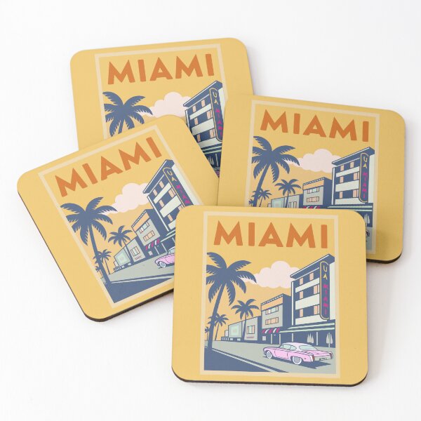 Item preview, Miami Vintage Travel Poster – Retro Art Deco Beach Print designed and sold by EnjoyaGift.