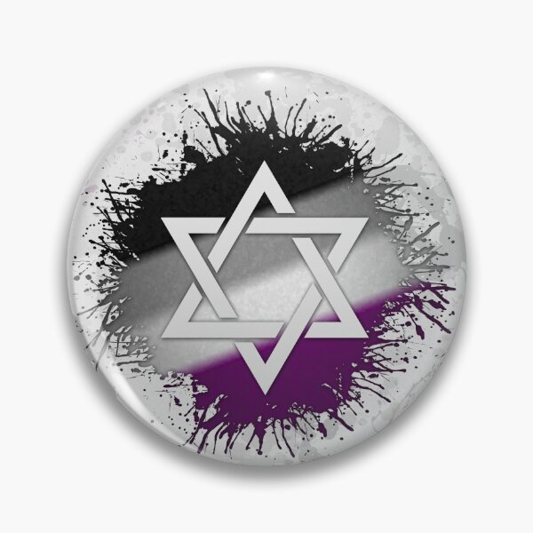 Item preview, Paint Splatter Asexual Pride Star of David Symbol designed and sold by LiveLoudGraphic.