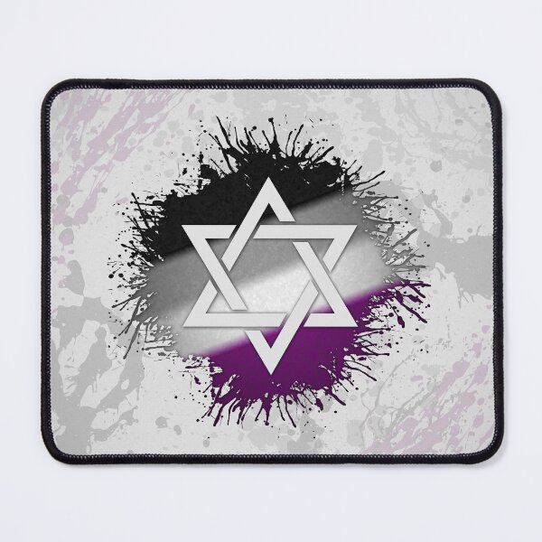 Item preview, Paint Splatter Asexual Pride Star of David Symbol designed and sold by LiveLoudGraphic.