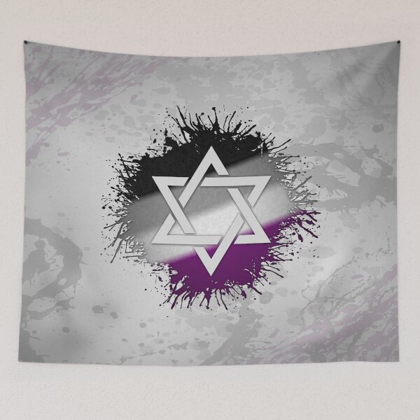 Item preview, Símbolo de la Estrella de David del Orgullo Asexual con Salpicaduras de Pintura designed and sold by LiveLoudGraphic.