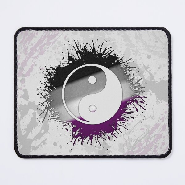 Item preview, Paint Splatter Asexual Pride Yin and Yang Symbol designed and sold by LiveLoudGraphic.