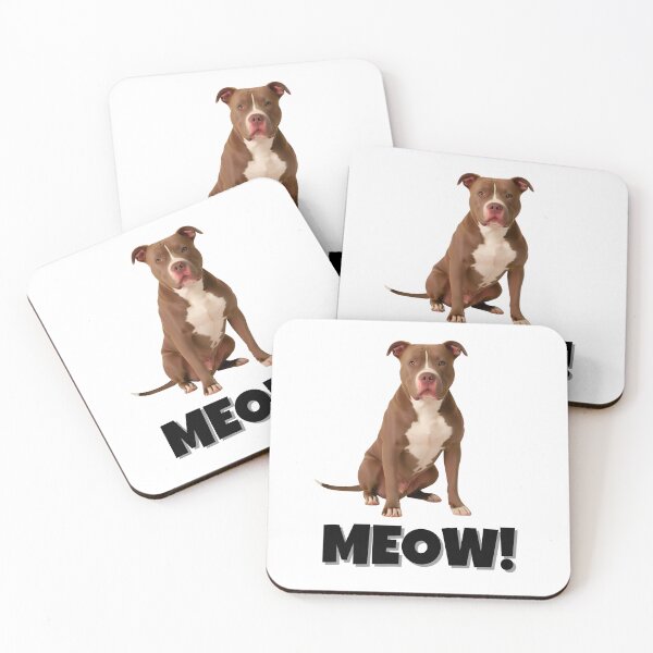 Item preview, Funny Pitbull Saying "MEOW!" – Playful & Quirky Dog Meme designed and sold by Fredster1966.
