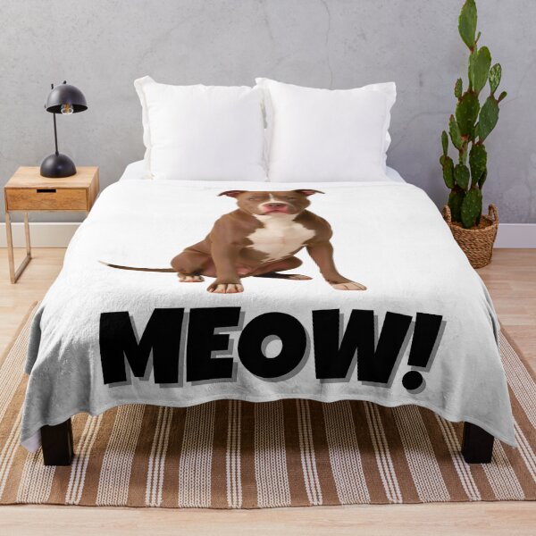 Item preview, Funny Pitbull Saying "MEOW!" – Playful & Quirky Dog Meme designed and sold by Fredster1966.