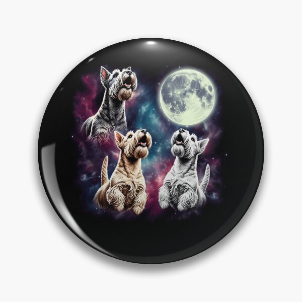 Item preview, Three Scottish Terriers Howling at Moon Funny Weird Cursed Meme designed and sold by Kimberley King Art  King Art.