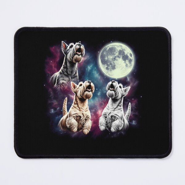 Item preview, Three Scottish Terriers Howling at Moon Funny Weird Cursed Meme designed and sold by Kimberley King Art King Art.