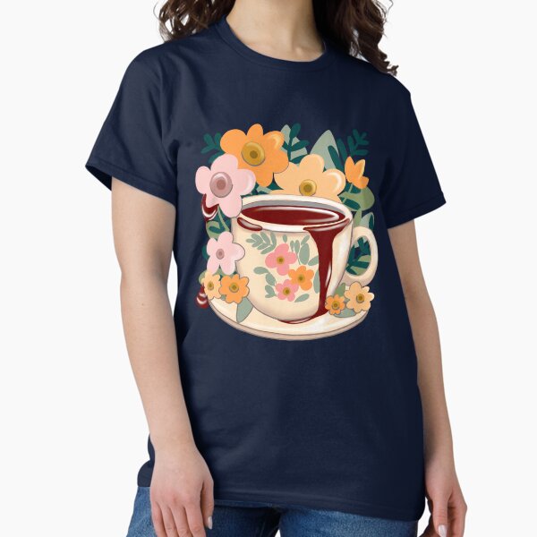 Item preview, Floral cup of chocolate hot drink illustration design designed and sold by Clara Fruggeri.